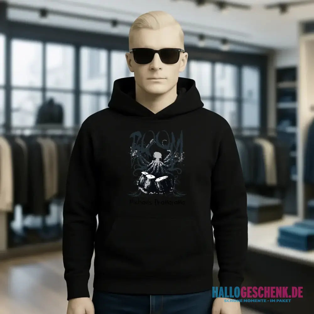 Drama Drummer Schlagzeuger + Wunschtext • Musik • Unisex Premium Hoodie XS-5XL aus Bio-Baumwolle für Damen & Herren