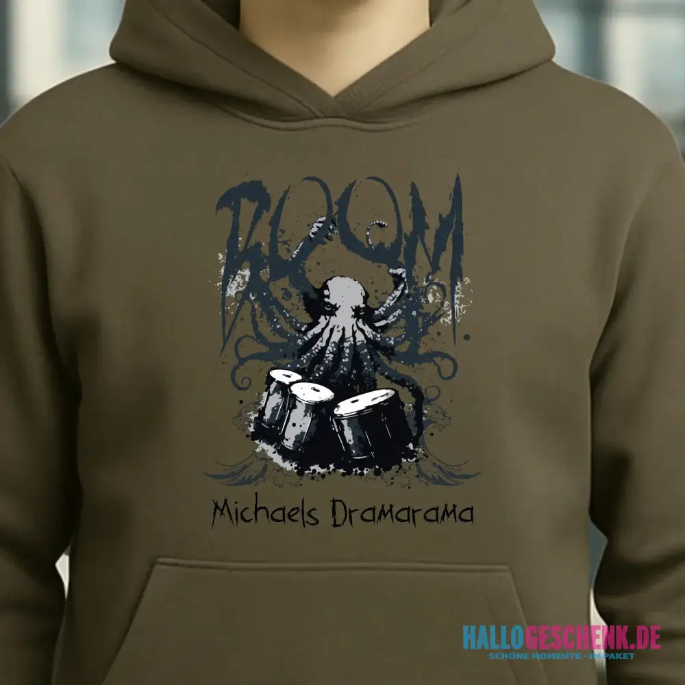 Drama Drummer Schlagzeuger + Wunschtext • Musik • Unisex Premium Hoodie XS-5XL aus Bio-Baumwolle für Damen & Herren