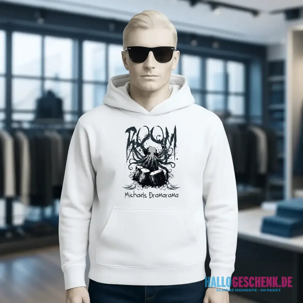 Drama Drummer Schlagzeuger + Wunschtext • Musik • Unisex Premium Hoodie XS-5XL aus Bio-Baumwolle für Damen & Herren