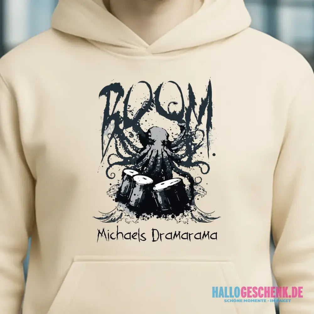 Drama Drummer Schlagzeuger + Wunschtext • Musik • Unisex Premium Hoodie XS-5XL aus Bio-Baumwolle für Damen & Herren