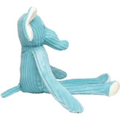 A soft light blue corduroy elephant plush toy with white ears and feet from dschungel duo mini feet lanky legends set