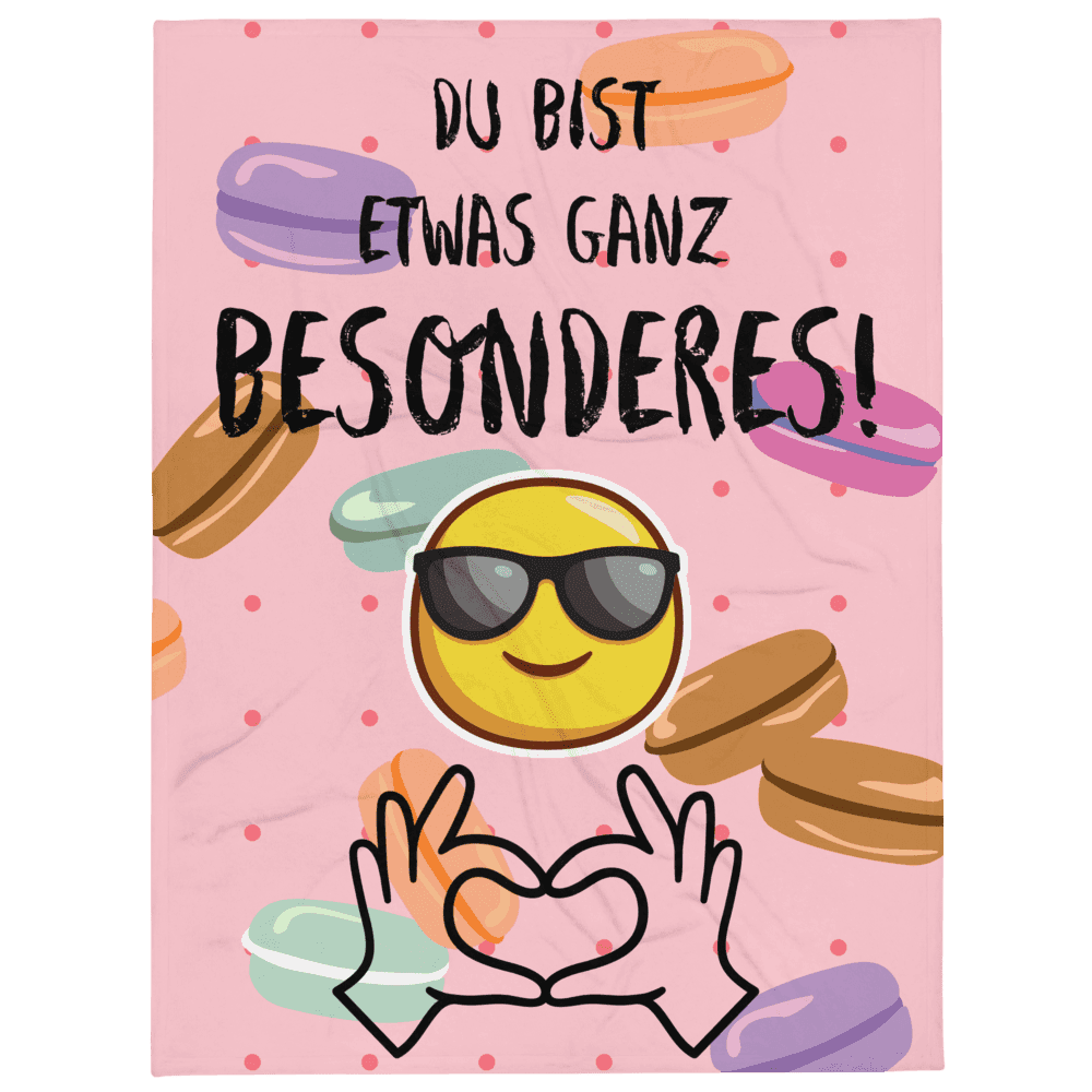 Du bist etwas ganz besonderes - Kuscheldecke, Tagesdecke in zwei Größen 152x203 cm und 127x152 cm - HalloGeschenk.de #geschenkideen# #personalisiert# #geschenk#