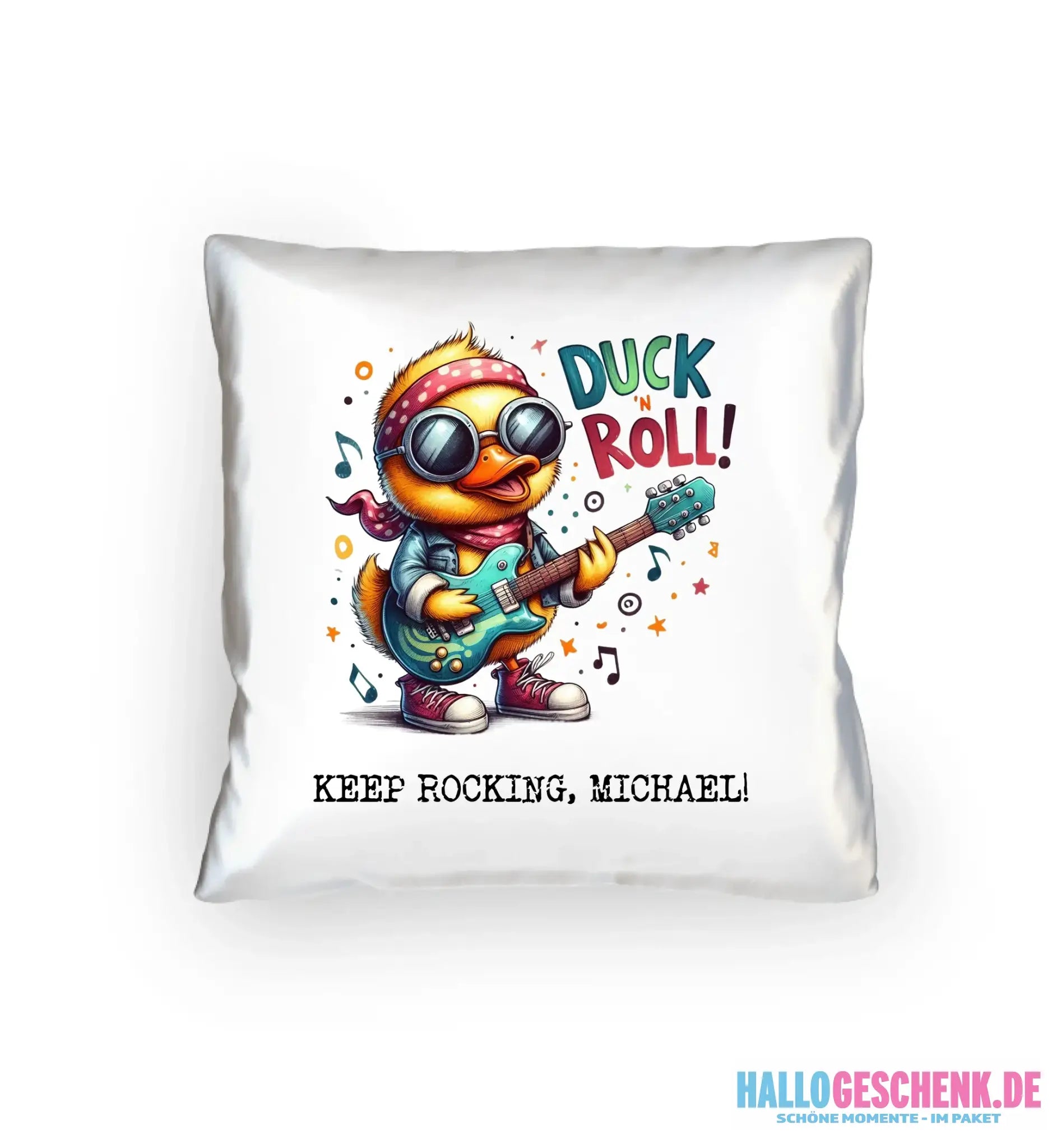 DUCK ´N ROLL • Ente • Kissen 40x40 cm • Exklusivdesign • personalisiert - Kissen 40x40 cm / White / 40cm-x-40cm