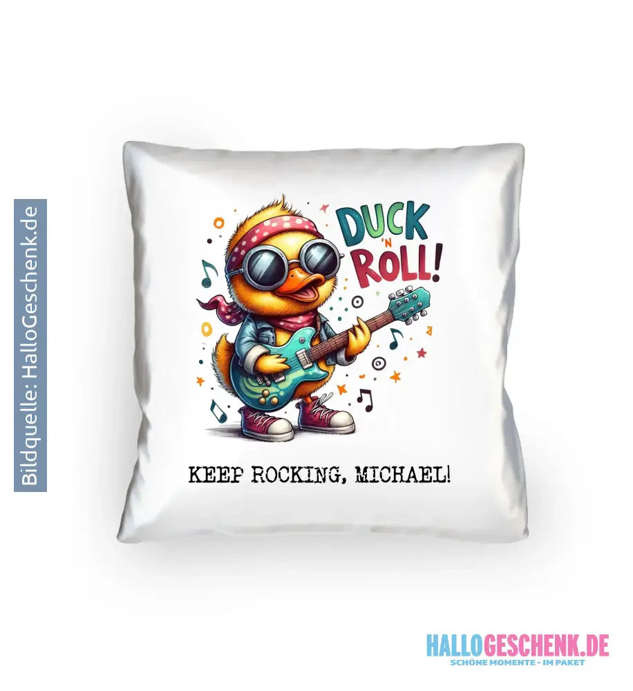 DUCK ´N ROLL • Ente • Kissen 40x40 cm • Exklusivdesign • personalisiert - Kissen 40x40 cm / White / 40cm-x-40cm