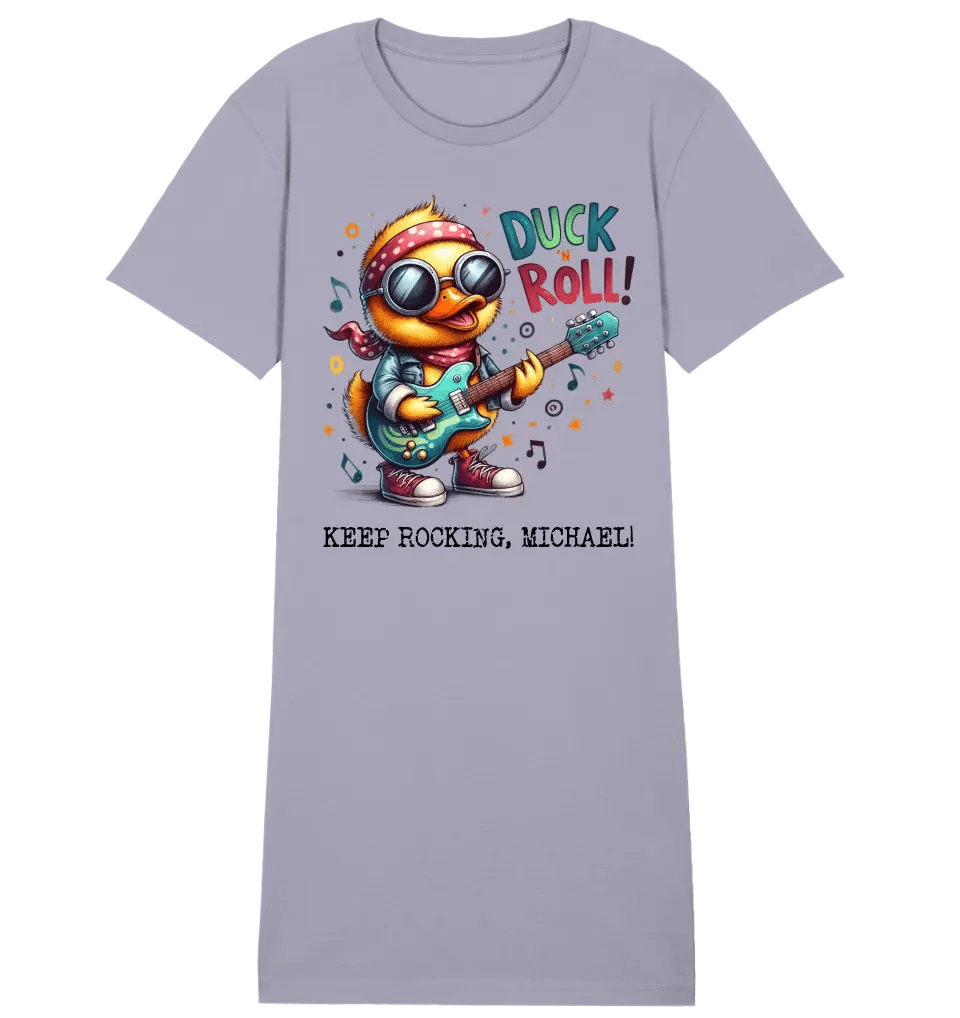 DUCK ´N ROLL • Ente • Ladies Premium T-Shirt Kleid aus Bio - Baumwolle S - 2XL • Exklusivdesign • personalisiert von HalloGeschenk.de