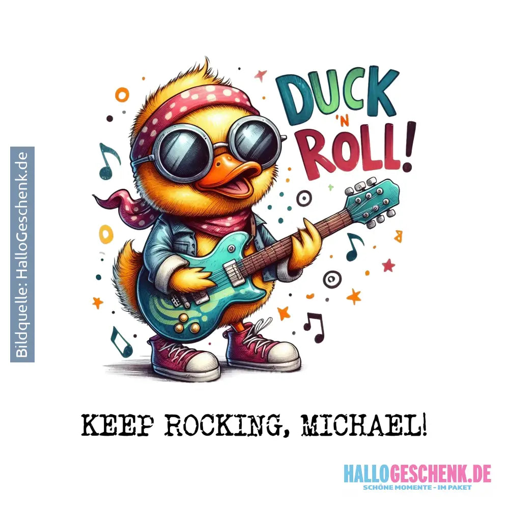 DUCK ´N ROLL • Ente • STICKER 20x20 cm (Aufkleber) • personalisiert - White / OneSize / ausgestanzter Sticker 20x20 cm