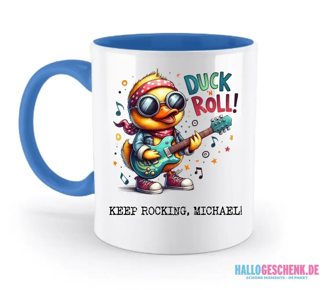 DUCK ´N ROLL • Ente • zweifarbige Tasse • Exklusivdesign • personalisiert - zweifarbige Tasse • spülmaschinengeeignet