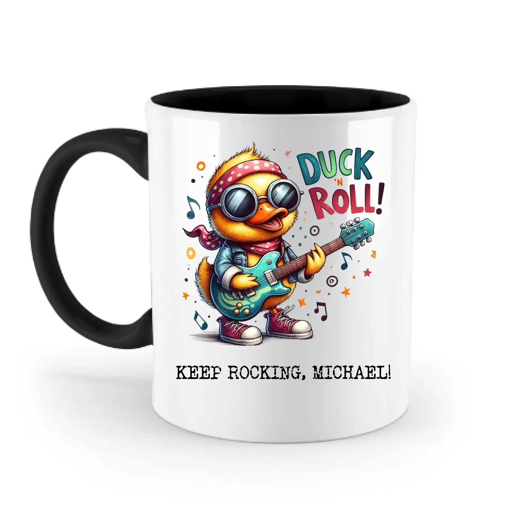 DUCK ´N ROLL • Ente • zweifarbige Tasse • Exklusivdesign • personalisiert - zweifarbige Tasse • spülmaschinengeeignet