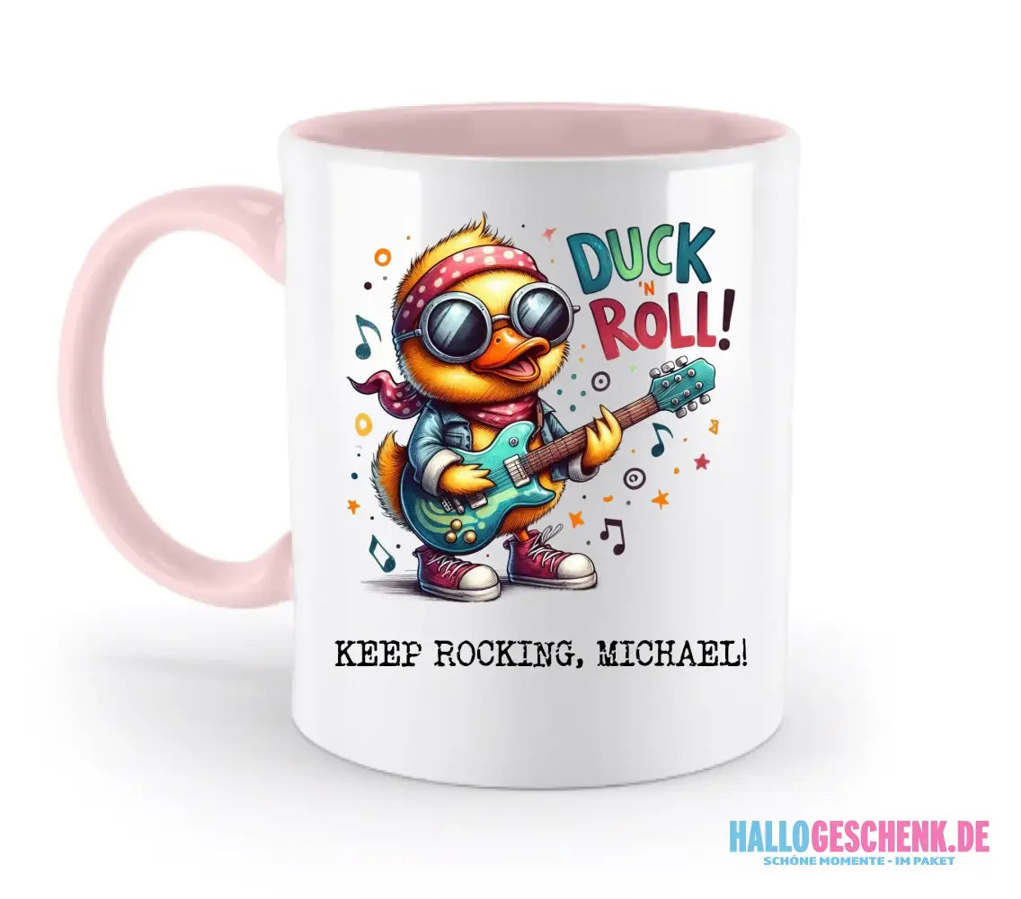 DUCK ´N ROLL • Ente • zweifarbige Tasse • Exklusivdesign • personalisiert - zweifarbige Tasse • spülmaschinengeeignet