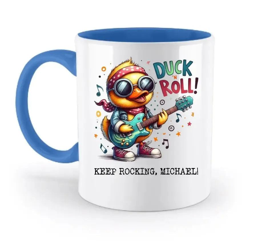 DUCK ´N ROLL • Ente • zweifarbige Tasse • Exklusivdesign • personalisiert - HalloGeschenk.de