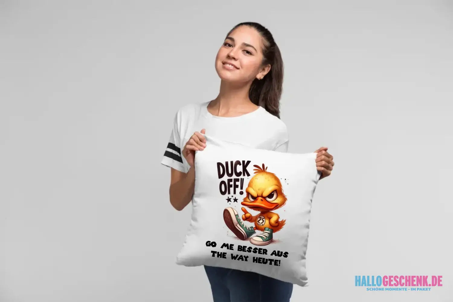 DUCK OFF • Ente • Kissen 40x40 cm • Exklusivdesign • personalisiert