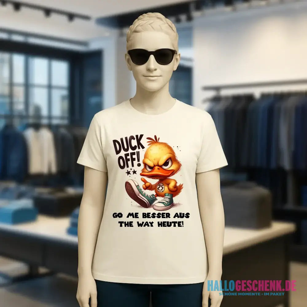 DUCK OFF • ENTE • Ladies Premium T-Shirt XS-2XL aus Bio-Baumwolle für Damen • Exklusivdesign • personalisiert