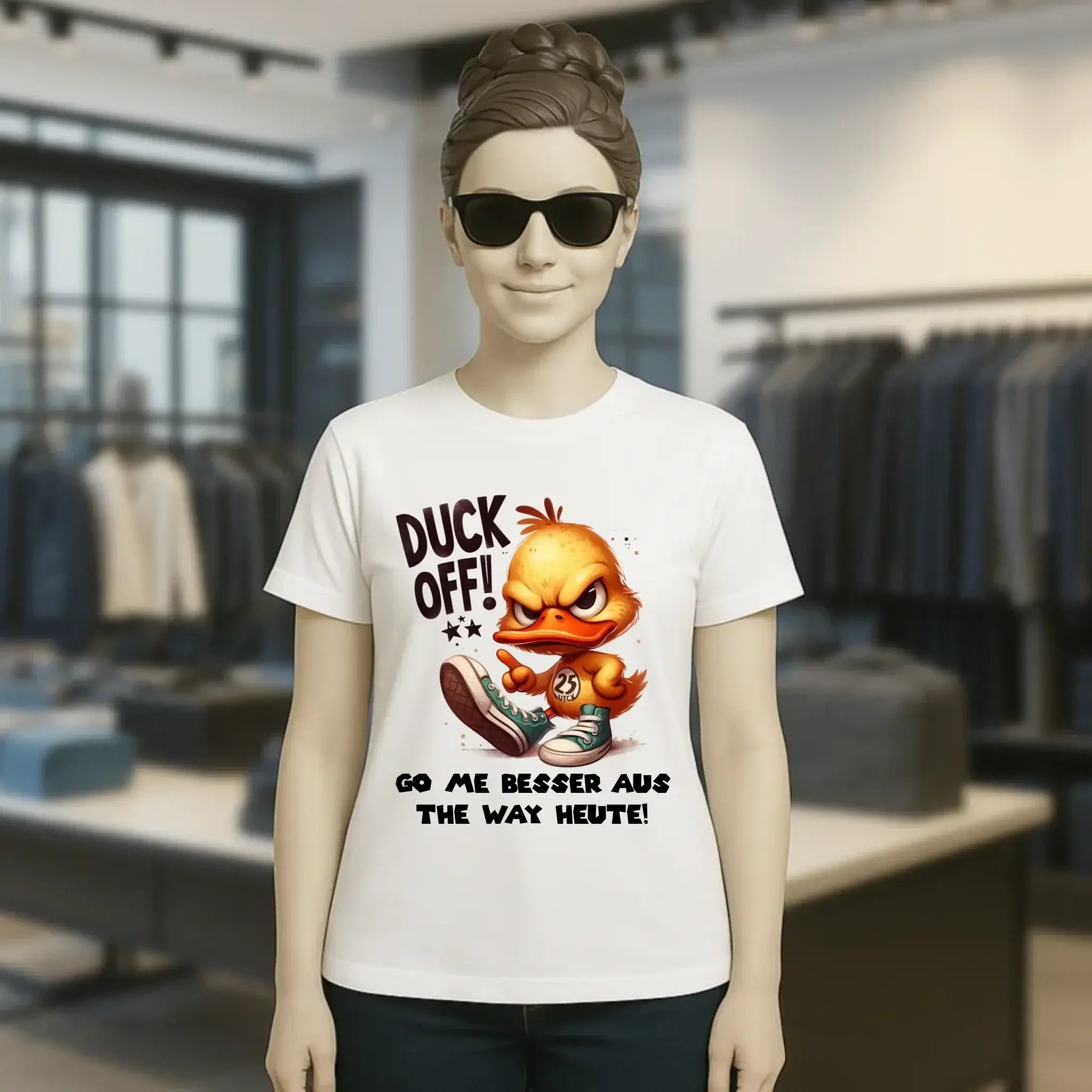 DUCK OFF • ENTE • Ladies Premium T-Shirt XS-2XL aus Bio-Baumwolle für Damen • Exklusivdesign • personalisiert