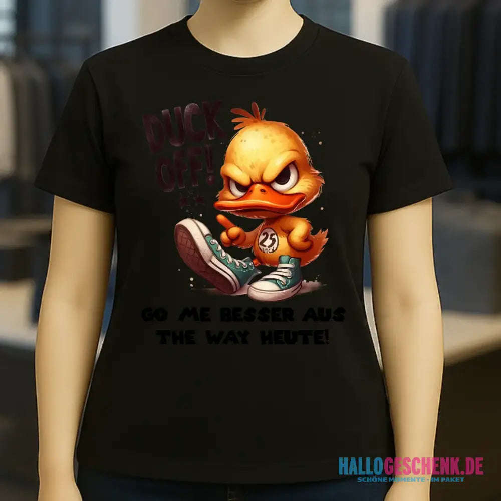 DUCK OFF • ENTE • Ladies Premium T-Shirt XS-2XL aus Bio-Baumwolle für Damen • Exklusivdesign • personalisiert