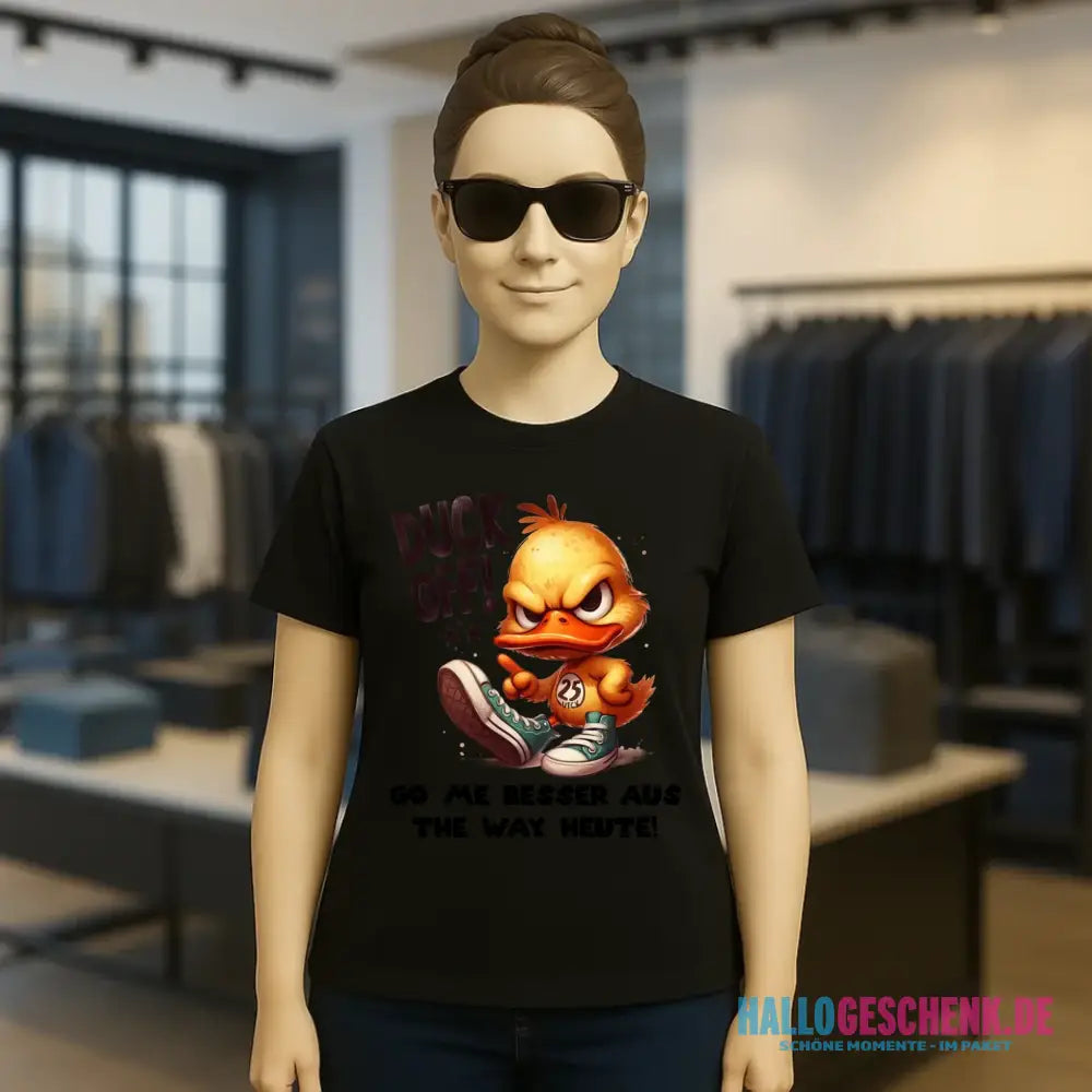 DUCK OFF • ENTE • Ladies Premium T-Shirt XS-2XL aus Bio-Baumwolle für Damen • Exklusivdesign • personalisiert