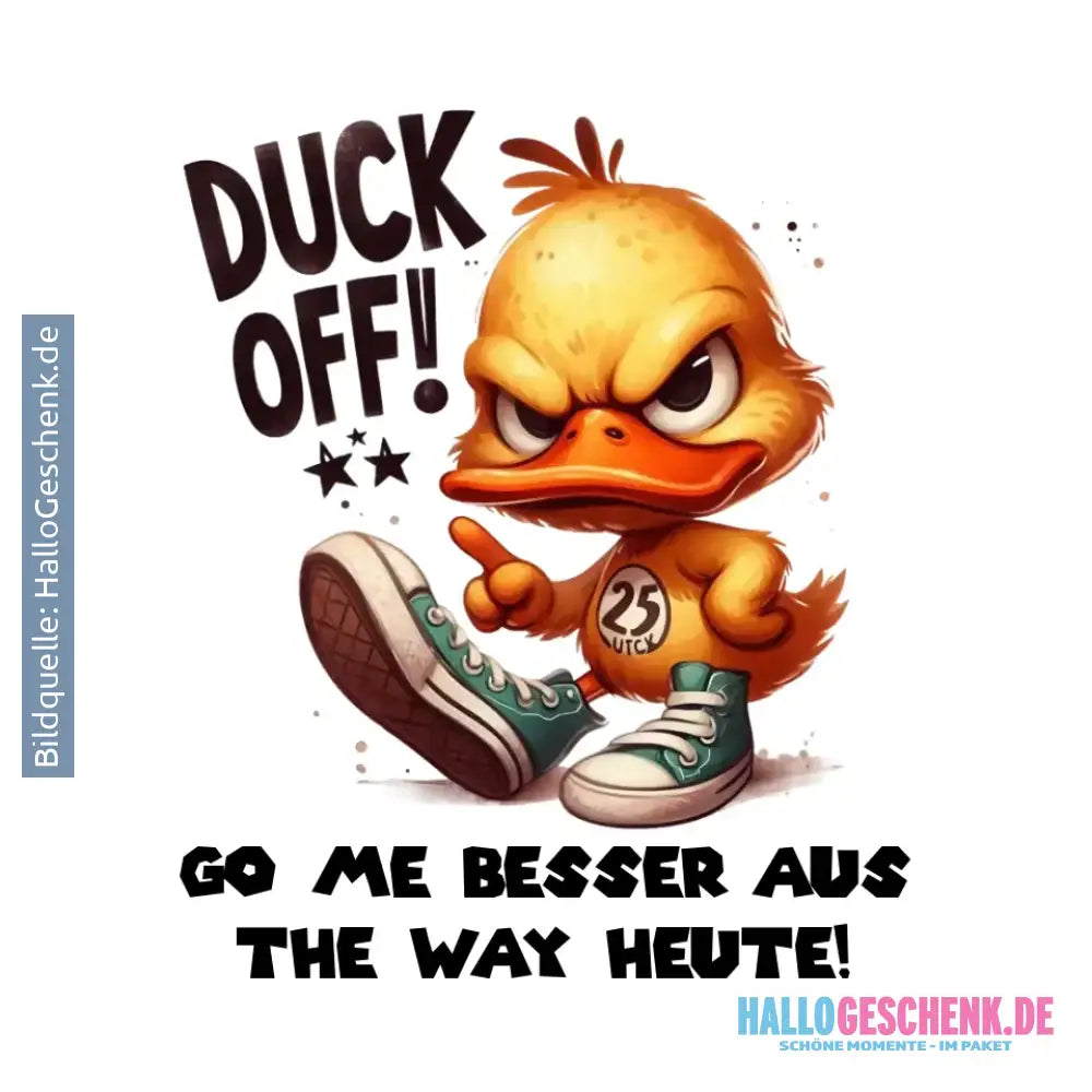 DUCK OFF • ENTE • STICKER 20x20 cm (Aufkleber) • personalisiert - White / OneSize / ausgestanzter Sticker 20x20 cm
