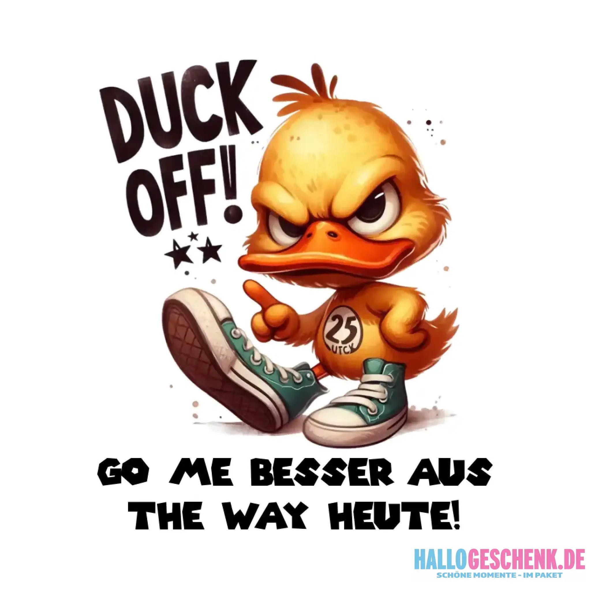 DUCK OFF • ENTE • STICKER 20x20 cm (Aufkleber) • personalisiert - White / OneSize / ausgestanzter Sticker 20x20 cm