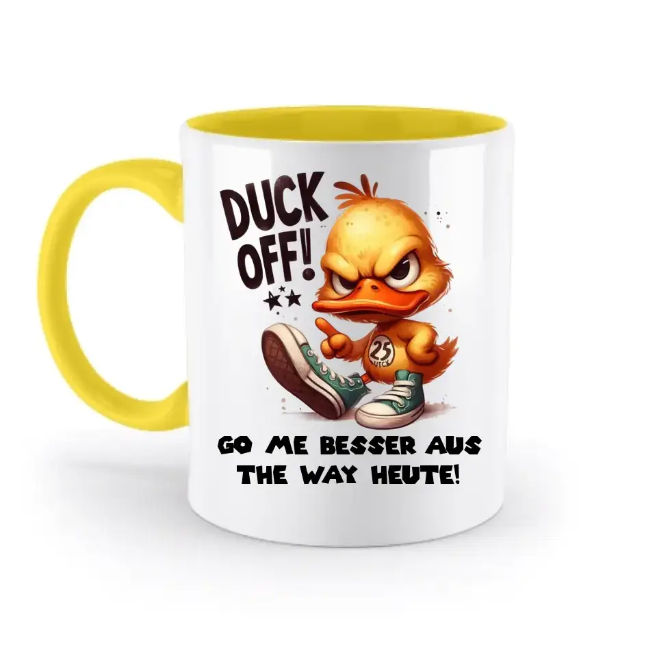DUCK OFF • Ente • zweifarbige Tasse • Exklusivdesign • personalisiert