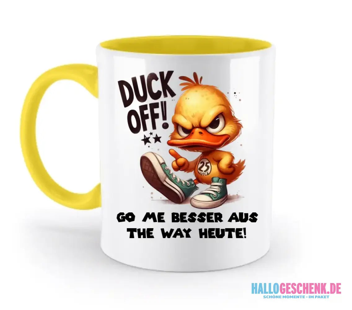 DUCK OFF • Ente • zweifarbige Tasse • Exklusivdesign • personalisiert