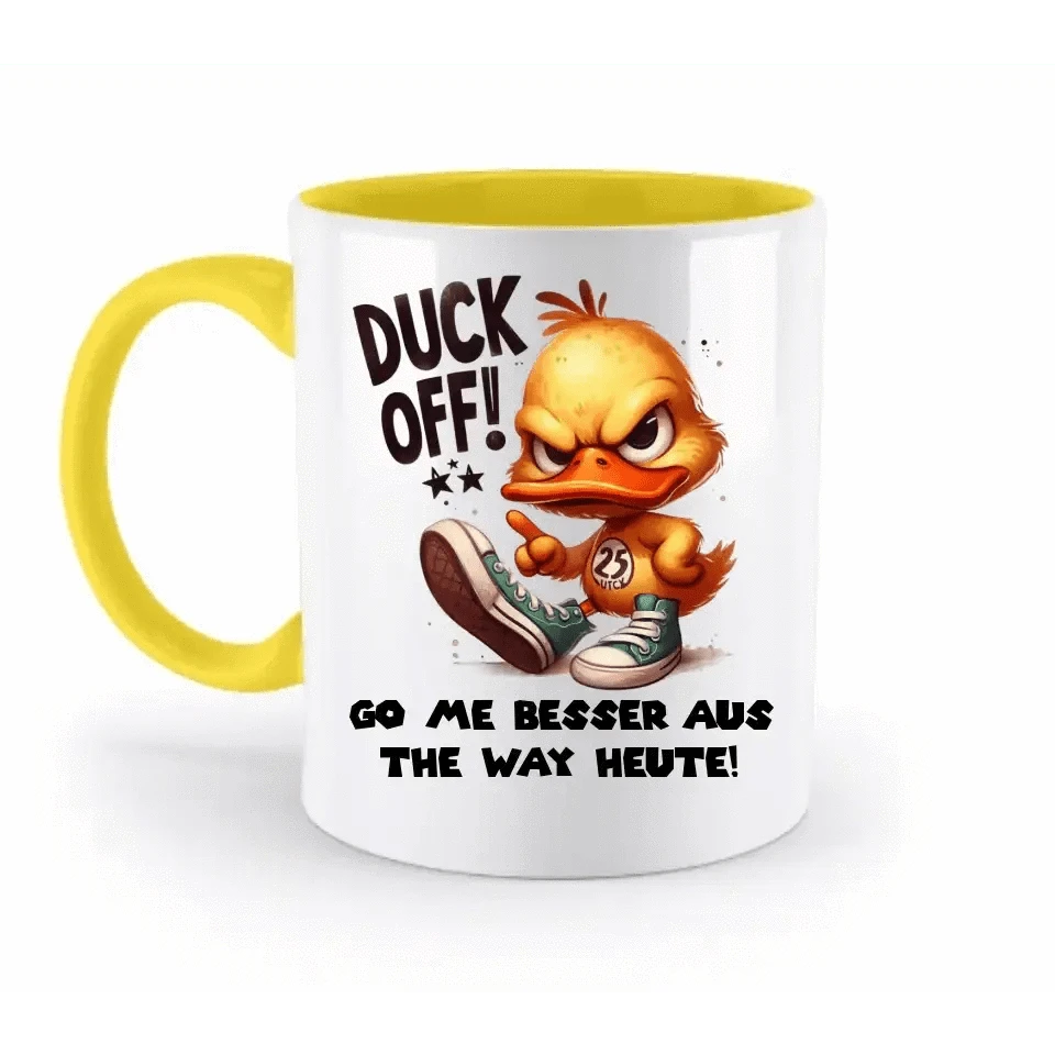 DUCK OFF • Ente • zweifarbige Tasse • Exklusivdesign • personalisiert