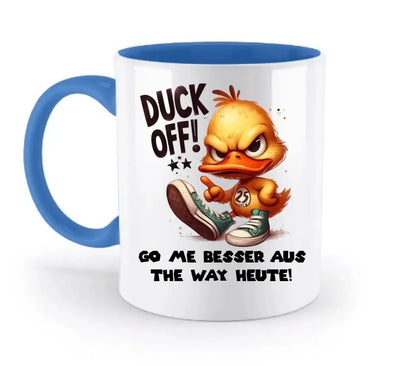 DUCK OFF • Ente • zweifarbige Tasse • Exklusivdesign • personalisiert - HalloGeschenk.de