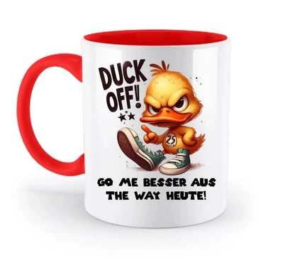 DUCK OFF • Ente • zweifarbige Tasse • Exklusivdesign • personalisiert - HalloGeschenk.de