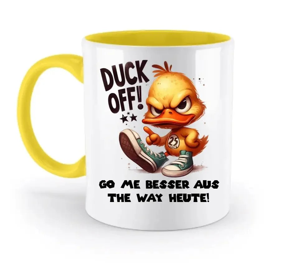 DUCK OFF • Ente • zweifarbige Tasse • Exklusivdesign • personalisiert - HalloGeschenk.de