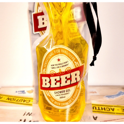 Duschgel mit Zitronenduft • Bier • Beer • ca. 300 ml im PET-Beutel • Scherzartikel • Wiederverwendbar