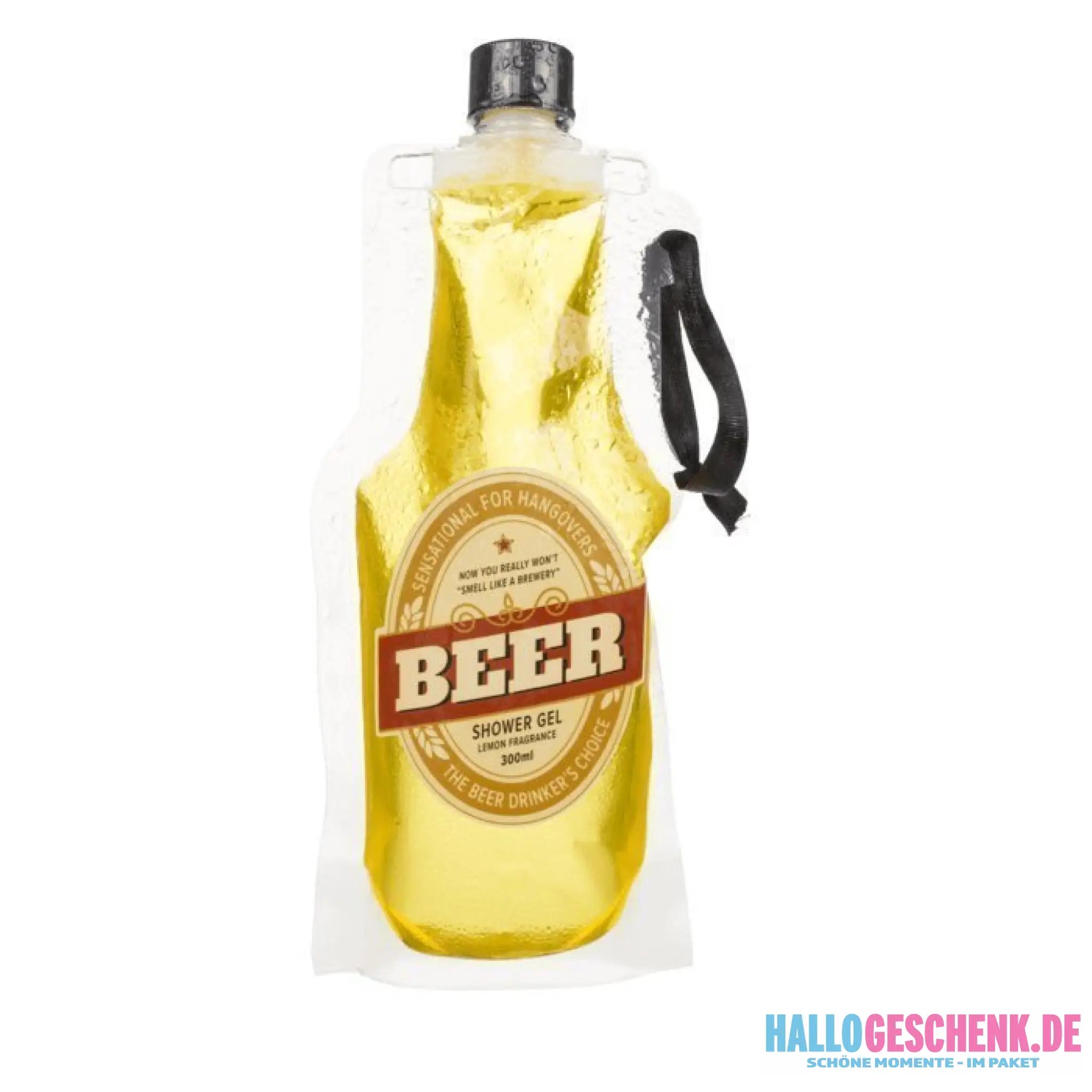 Duschgel mit Zitronenduft • Bier • Beer • ca. 300 ml im PET-Beutel • Scherzartikel • Wiederverwendbar