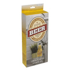 Duschgel mit zitronenduft bier in 100ml pet-flasche mit gelb silberner kartonverpackung spaßprodukt wiederverwendbar