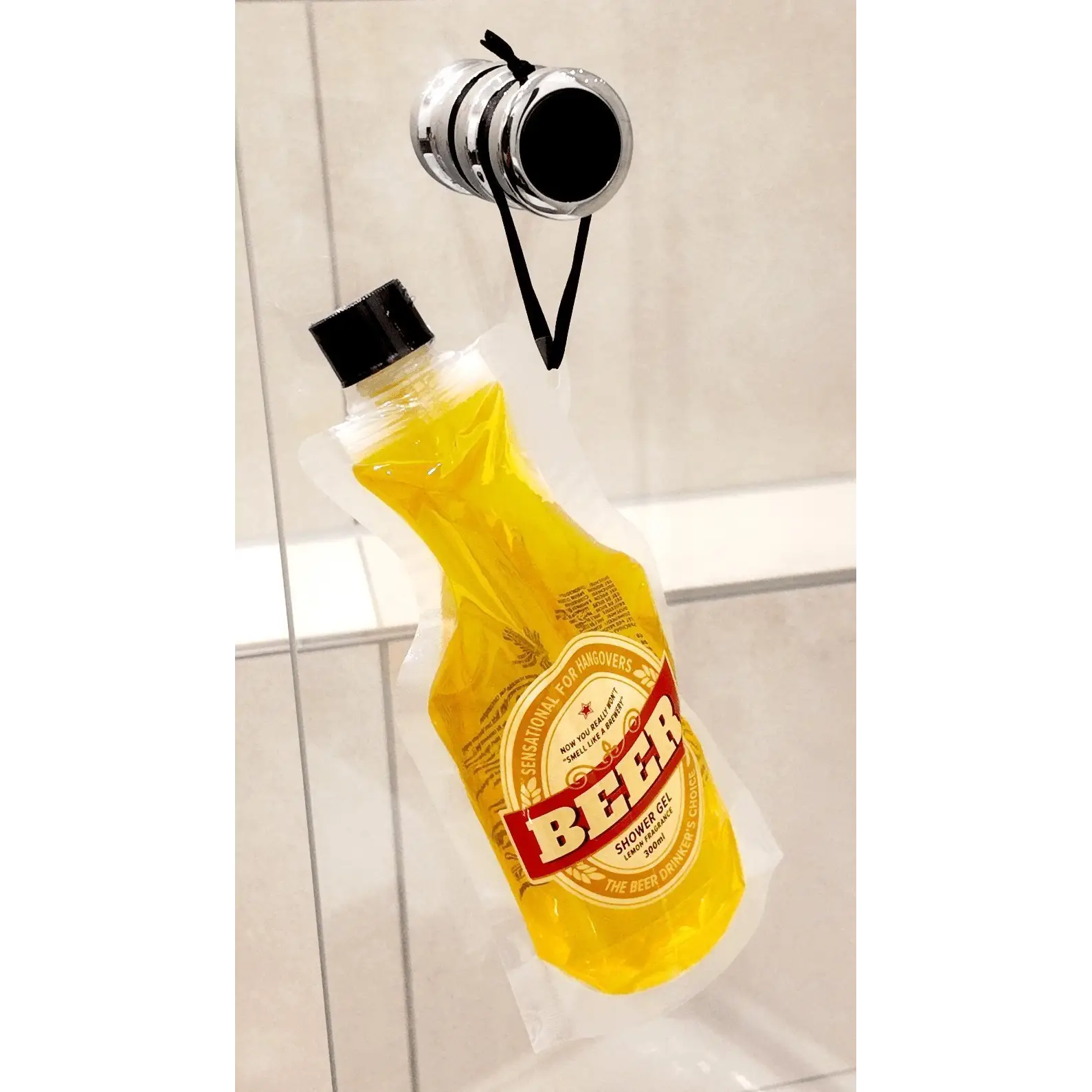 Duschgel mit Zitronenduft • Bier • Beer • ca. 300 ml im PET-Beutel • Scherzartikel • Wiederverwendbar