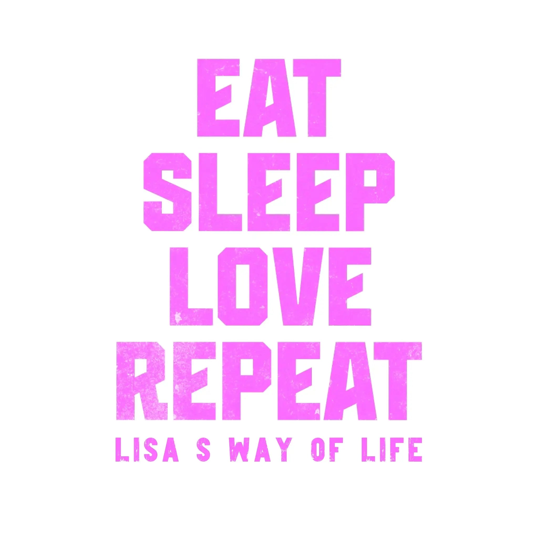 EAT SLEEP LOVE REPEAT + WUNSCHTEXT • personalisiert • STICKER 20x20cm Aufkleber