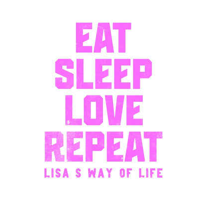 EAT SLEEP LOVE REPEAT + WUNSCHTEXT • personalisiert • STICKER 20x20cm (Aufkleber) - ausgestanzter Sticker 20x20 cm