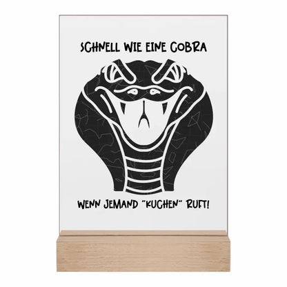 Echte Sternenkarte als Cobra + Text • Acrylaufsteller 15x20 cm mit oder ohne Gravur • personalisiert von HalloGeschenk.de