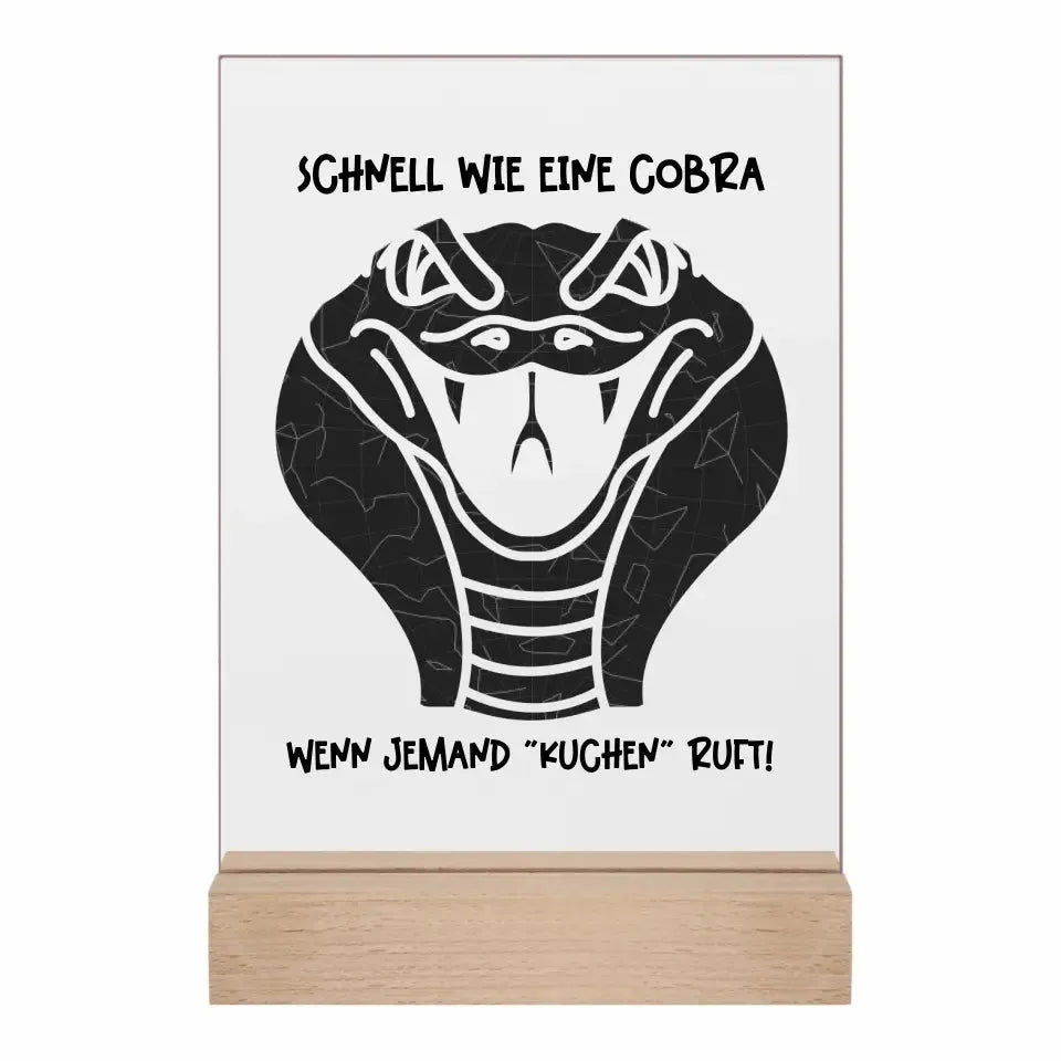 Echte Sternenkarte als Cobra + Text • Acrylaufsteller 15x20 cm mit oder ohne Gravur • personalisiert von HalloGeschenk.de