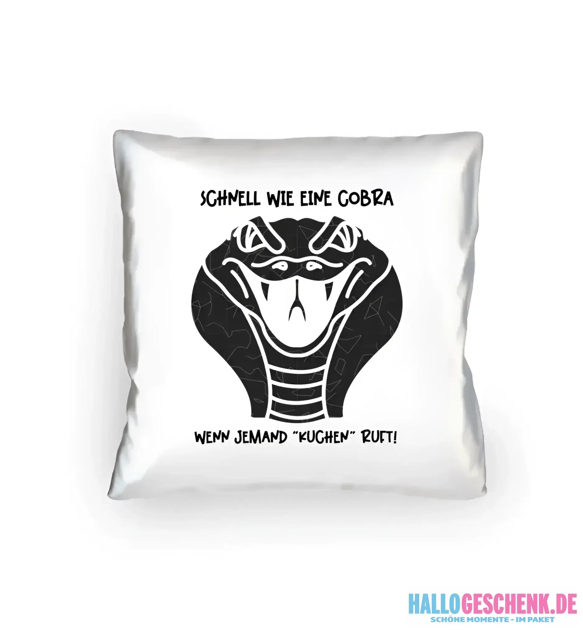 Echte Sternenkarte als Cobra + Text • Kissen 40x40 cm • personalisiert - Kissen 40x40 cm / White / 40cm-x-40cm
