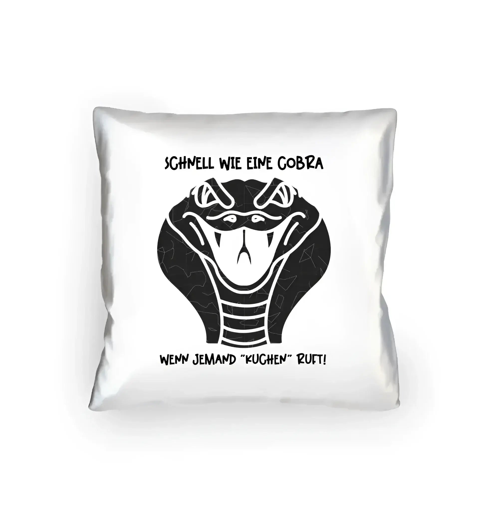 Echte Sternenkarte als Cobra + Text • Kissen 40x40 cm • personalisiert - Kissen 40x40 cm / White / 40cm-x-40cm