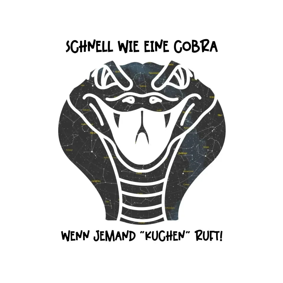 Echte Sternenkarte als Cobra + Text • STICKER 20x20cm (Aufkleber) • personalisiert von HalloGeschenk.de