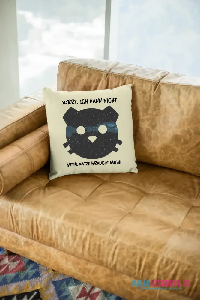 Echte Sternenkarte als Katze + Text • Kissen 40x40 cm • personalisiert