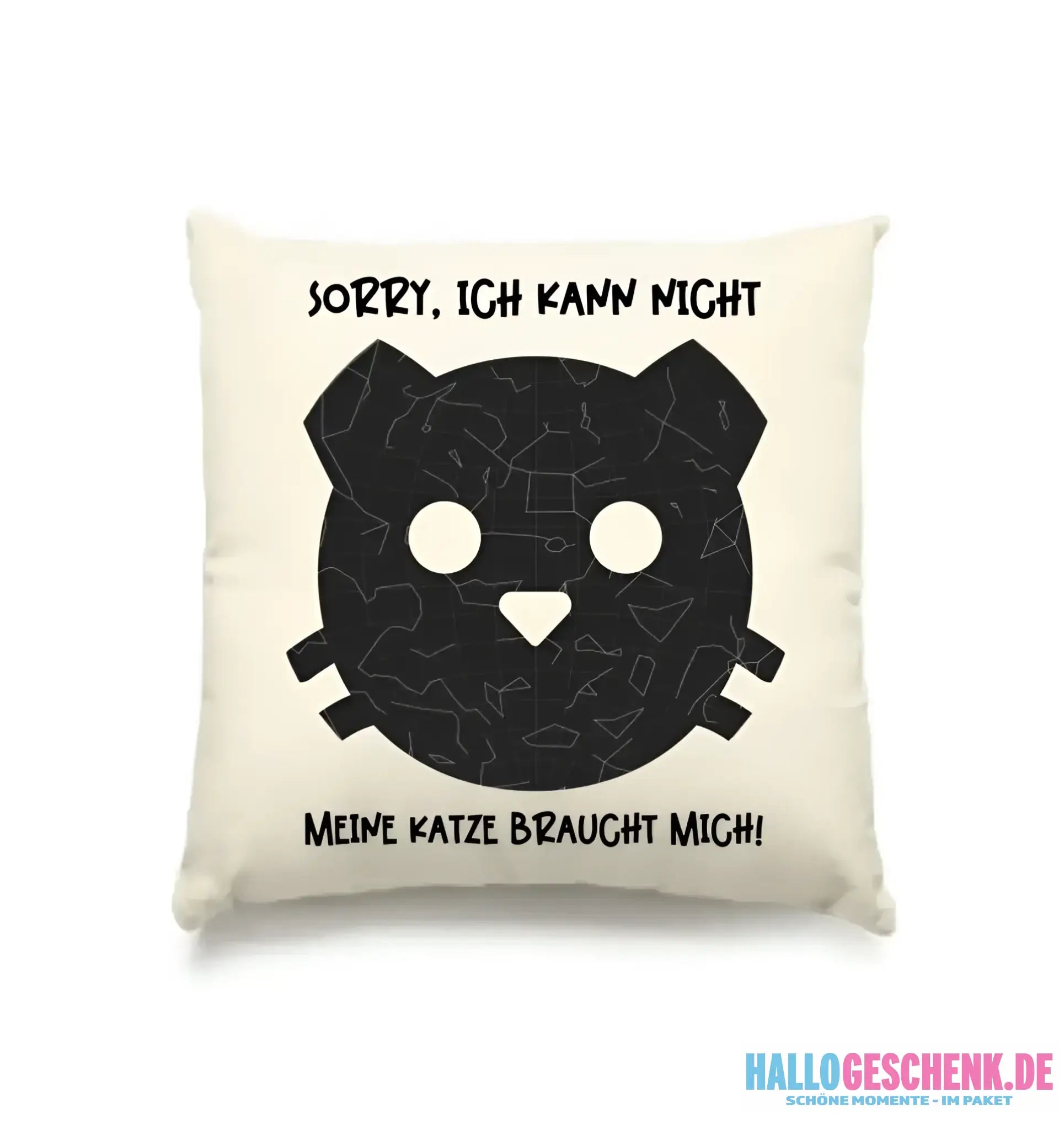 Echte Sternenkarte als Katze + Text • Kissen 40x40 cm • personalisiert