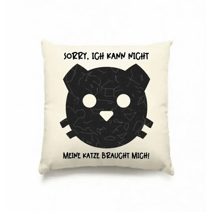 Echte Sternenkarte als Katze + Text • Kissen 40x40 cm • personalisiert