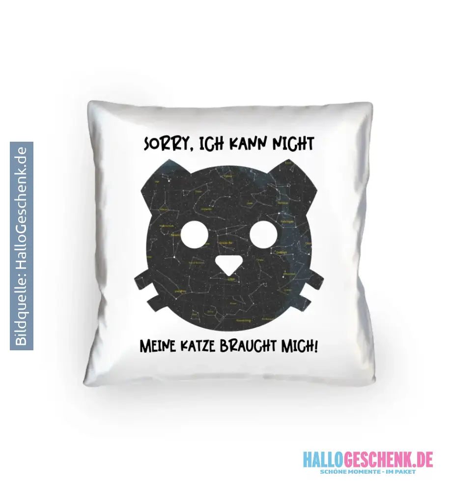 Echte Sternenkarte als Katze + Text • Kissen 40x40 cm • personalisiert