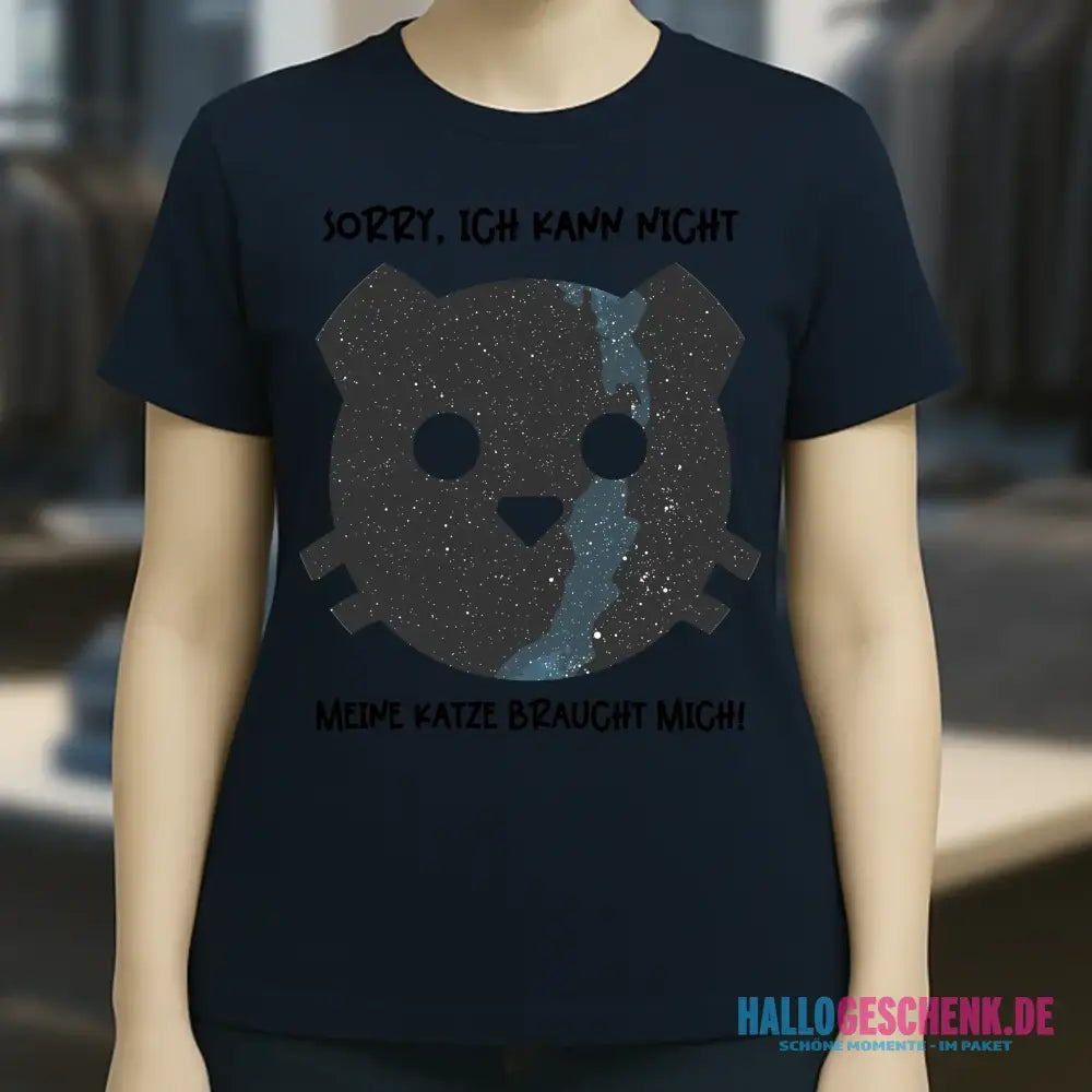 Echte Sternenkarte als Katze + Text • Ladies Premium T-Shirt XS-2XL aus Bio-Baumwolle für Damen • Exklusivdesign • personalisiert
