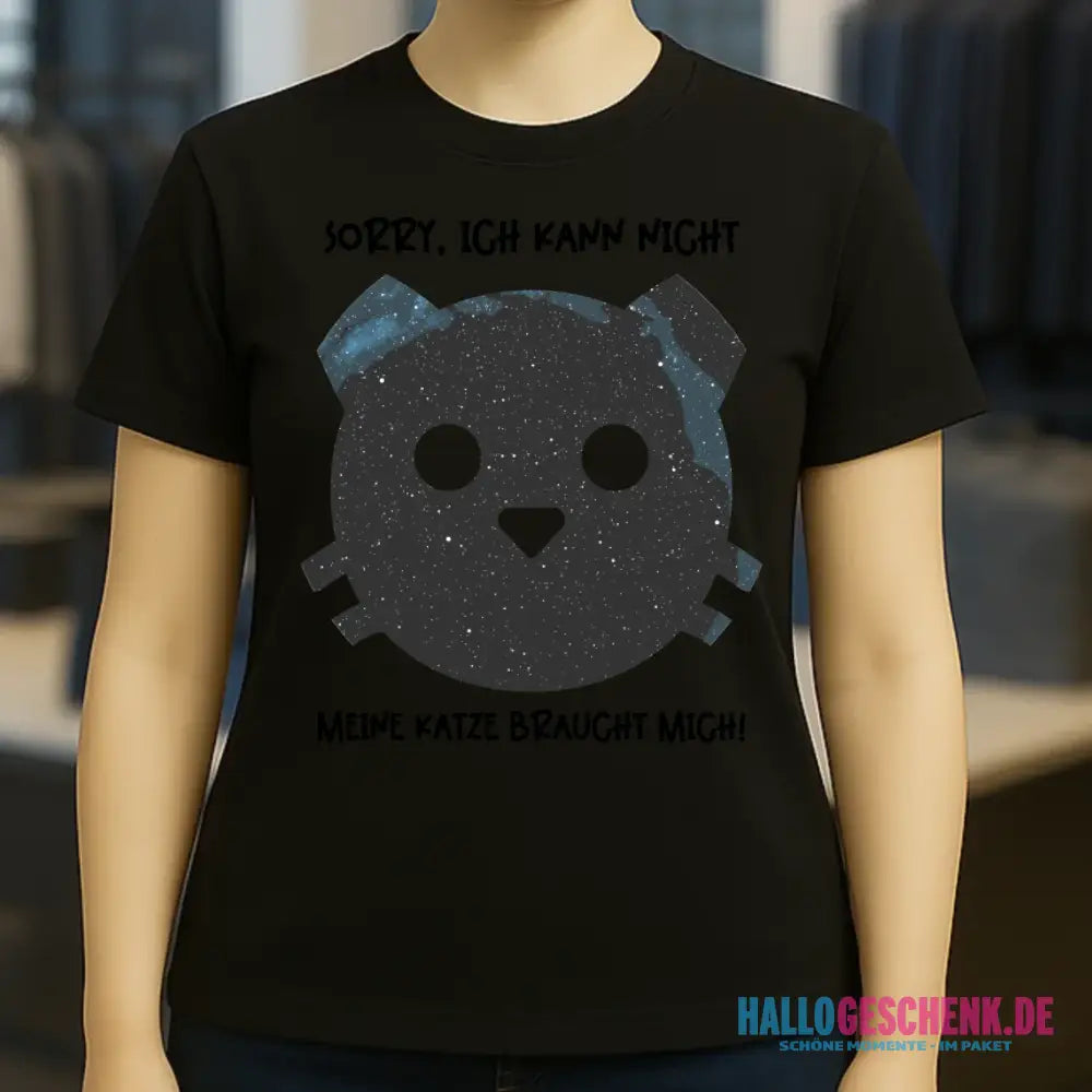 Echte Sternenkarte als Katze + Text • Ladies Premium T-Shirt XS-2XL aus Bio-Baumwolle für Damen • Exklusivdesign • personalisiert
