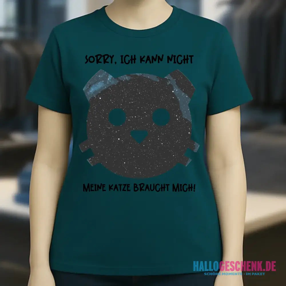 Echte Sternenkarte als Katze + Text • Ladies Premium T-Shirt XS-2XL aus Bio-Baumwolle für Damen • Exklusivdesign • personalisiert