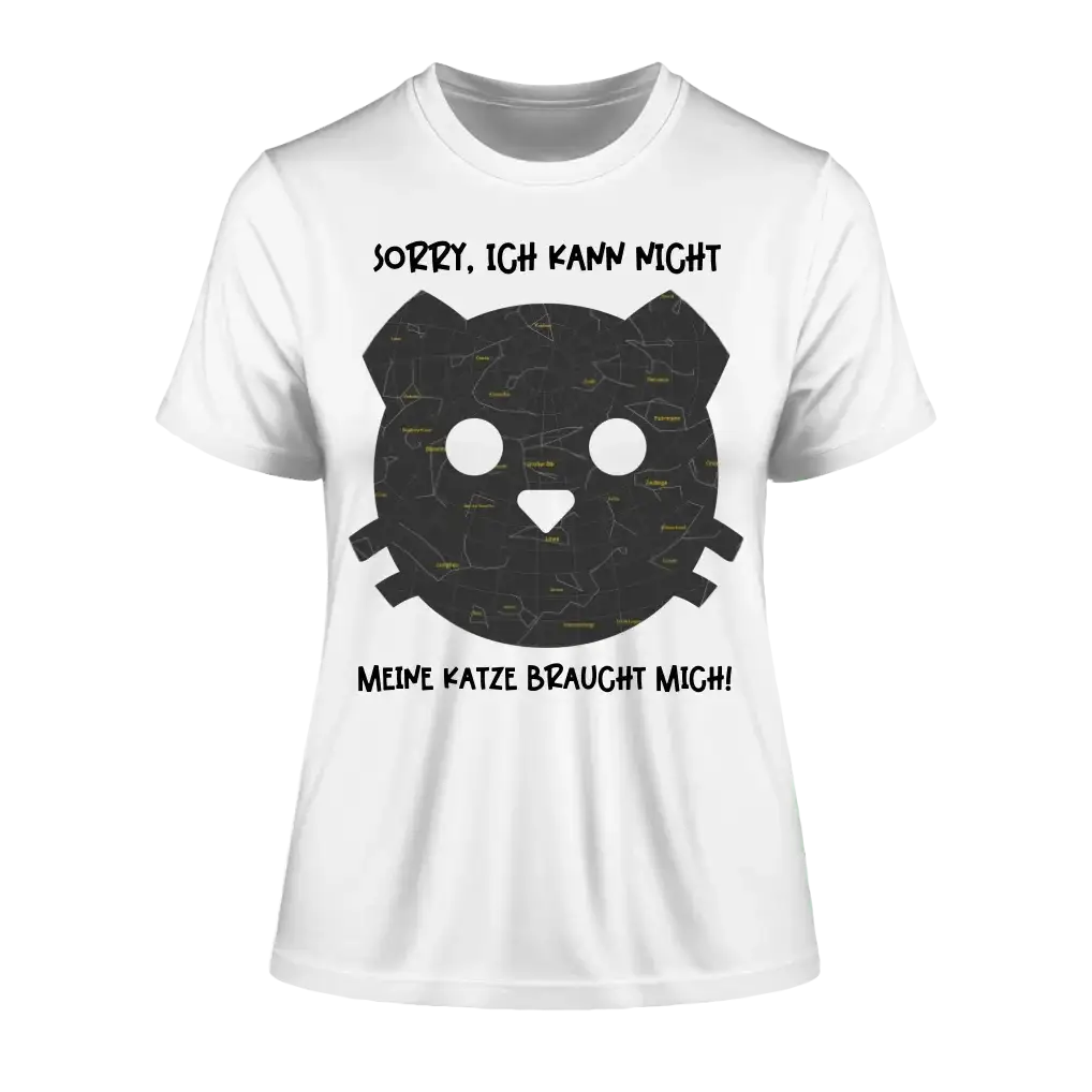 Echte Sternenkarte als Katze + Text • Ladies Premium T-Shirt XS-2XL aus Bio-Baumwolle für Damen • Exklusivdesign • personalisiert