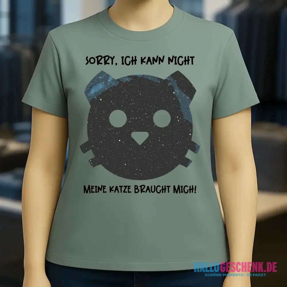 Echte Sternenkarte als Katze + Text • Ladies Premium T-Shirt XS-2XL aus Bio-Baumwolle für Damen • Exklusivdesign • personalisiert