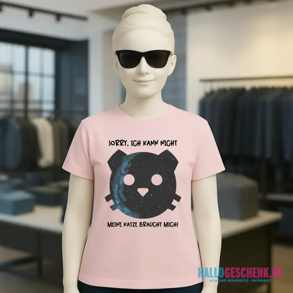 Echte Sternenkarte als Katze + Text • Ladies Premium T-Shirt XS-2XL aus Bio-Baumwolle für Damen • Exklusivdesign • personalisiert