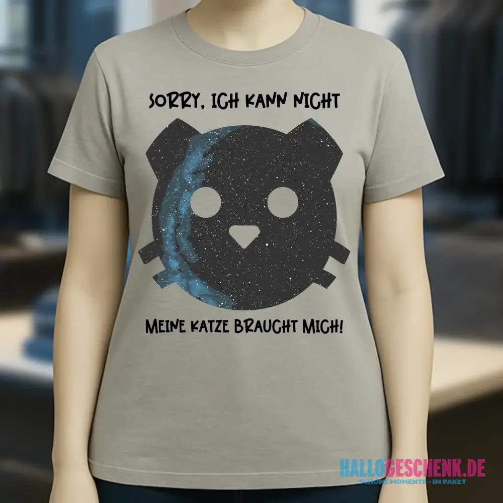 Echte Sternenkarte als Katze + Text • Ladies Premium T-Shirt XS-2XL aus Bio-Baumwolle für Damen • Exklusivdesign • personalisiert