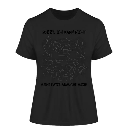 Echte Sternenkarte als Katze + Text • Ladies Premium T-Shirt XS - 2XL aus Bio - Baumwolle für Damen • Exklusivdesign • personalisiert von HalloGeschenk.de